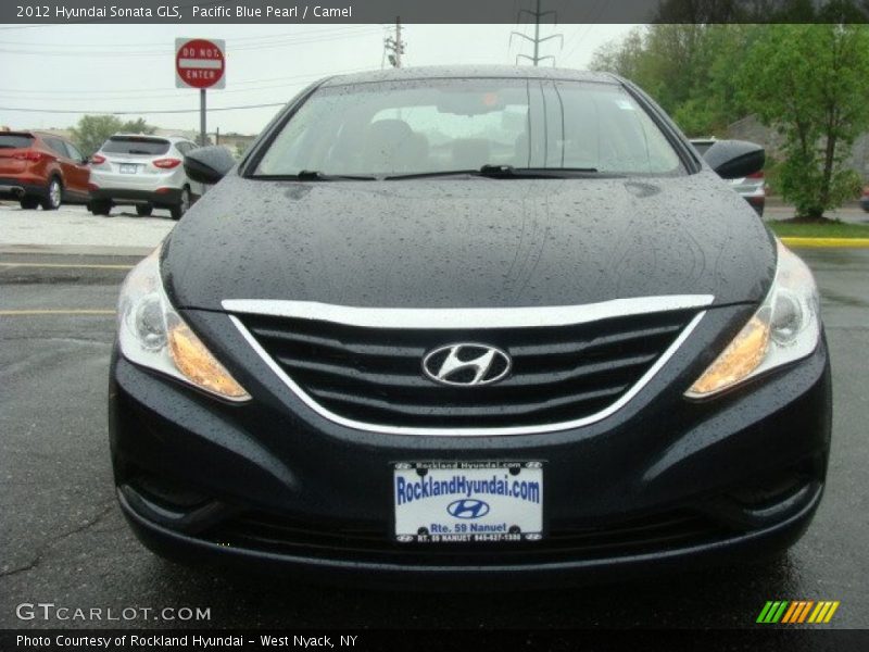 Pacific Blue Pearl / Camel 2012 Hyundai Sonata GLS