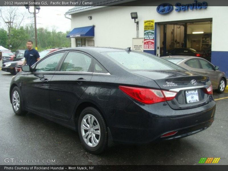 Pacific Blue Pearl / Camel 2012 Hyundai Sonata GLS