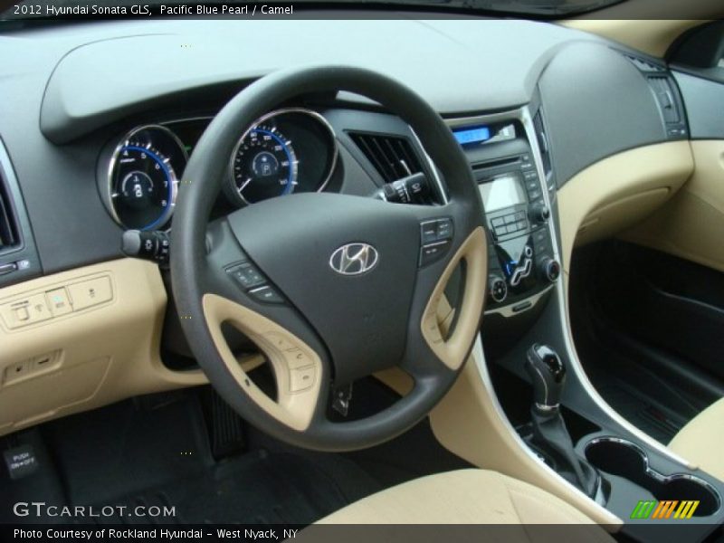 Pacific Blue Pearl / Camel 2012 Hyundai Sonata GLS
