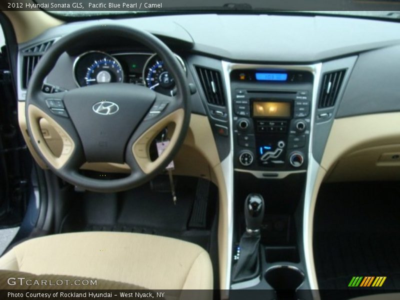 Pacific Blue Pearl / Camel 2012 Hyundai Sonata GLS