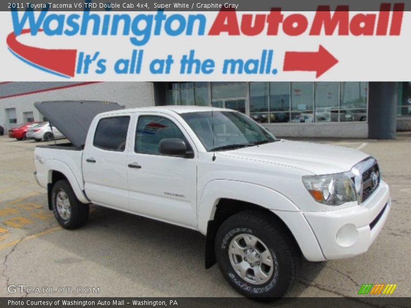 Super White / Graphite Gray 2011 Toyota Tacoma V6 TRD Double Cab 4x4