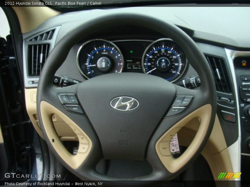 Pacific Blue Pearl / Camel 2012 Hyundai Sonata GLS