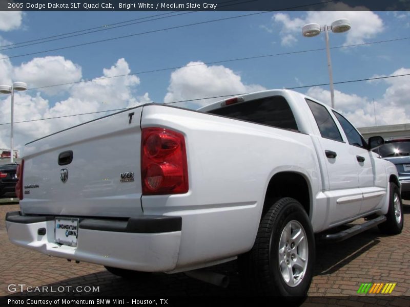 Bright White / Medium Slate Gray 2005 Dodge Dakota SLT Quad Cab