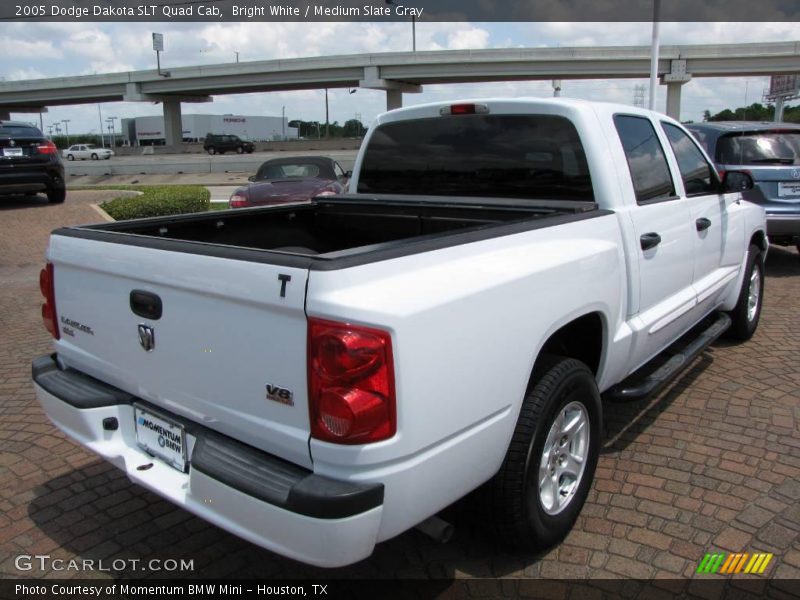 Bright White / Medium Slate Gray 2005 Dodge Dakota SLT Quad Cab