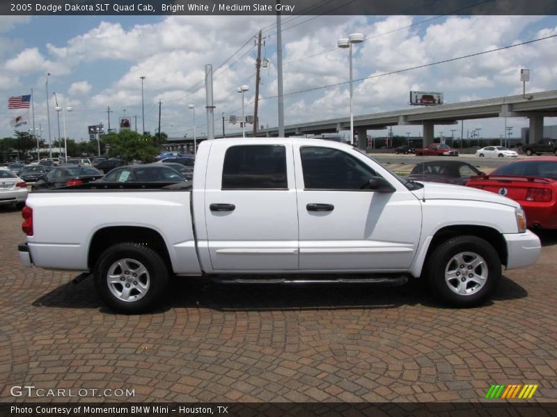 Bright White / Medium Slate Gray 2005 Dodge Dakota SLT Quad Cab