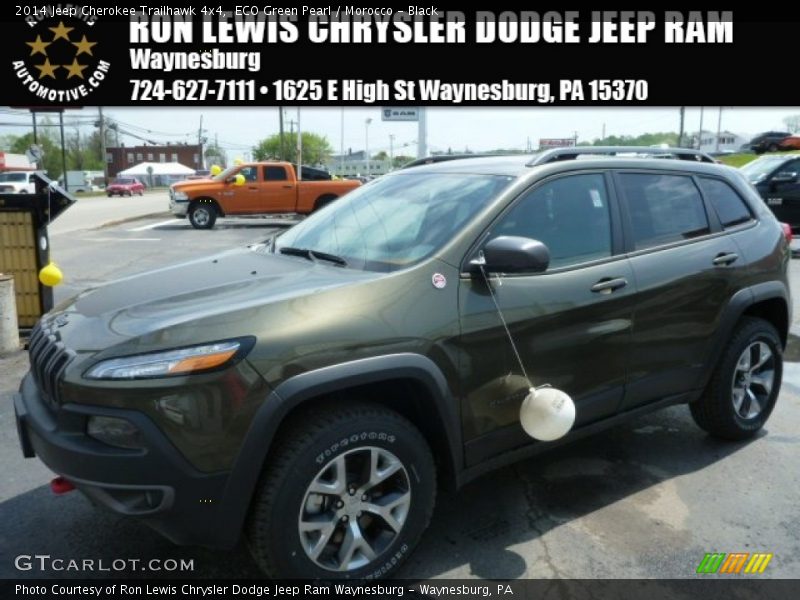 ECO Green Pearl / Morocco - Black 2014 Jeep Cherokee Trailhawk 4x4