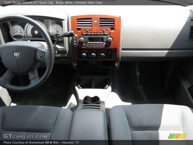 Bright White / Medium Slate Gray 2005 Dodge Dakota SLT Quad Cab
