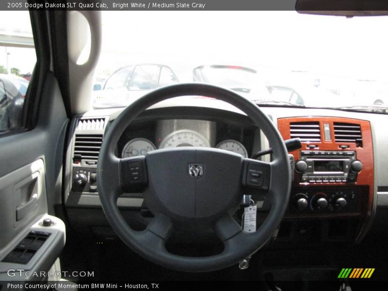 Bright White / Medium Slate Gray 2005 Dodge Dakota SLT Quad Cab