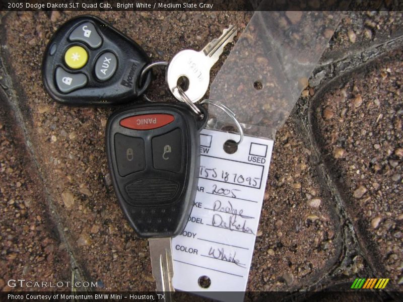 Bright White / Medium Slate Gray 2005 Dodge Dakota SLT Quad Cab