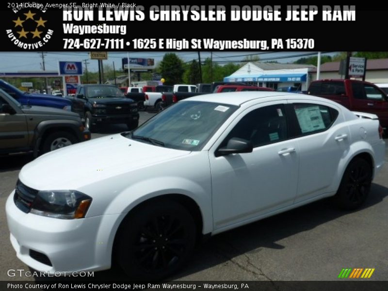 Bright White / Black 2014 Dodge Avenger SE