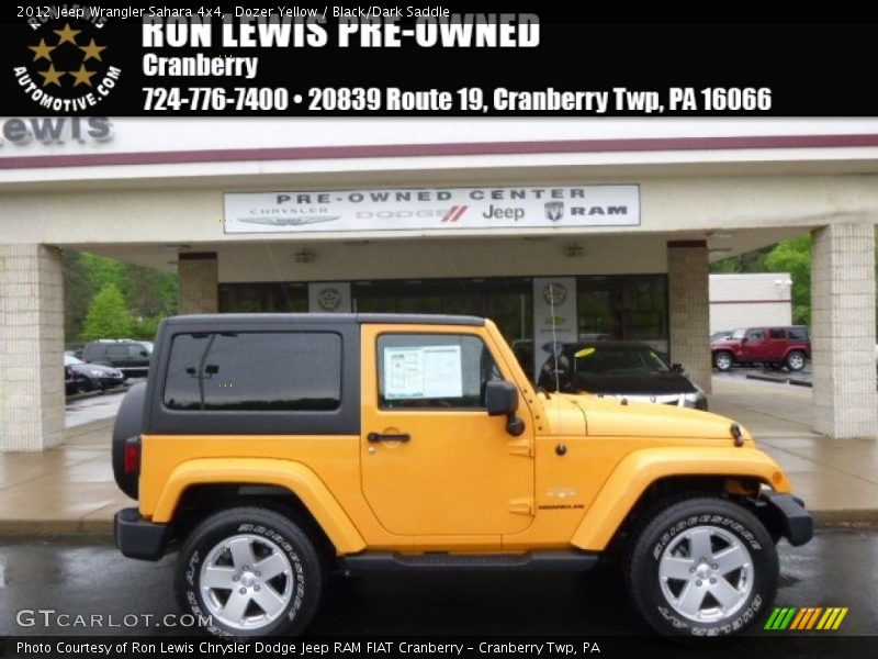 Dozer Yellow / Black/Dark Saddle 2012 Jeep Wrangler Sahara 4x4