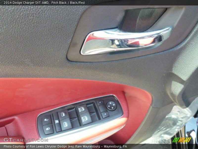 Pitch Black / Black/Red 2014 Dodge Charger SXT AWD