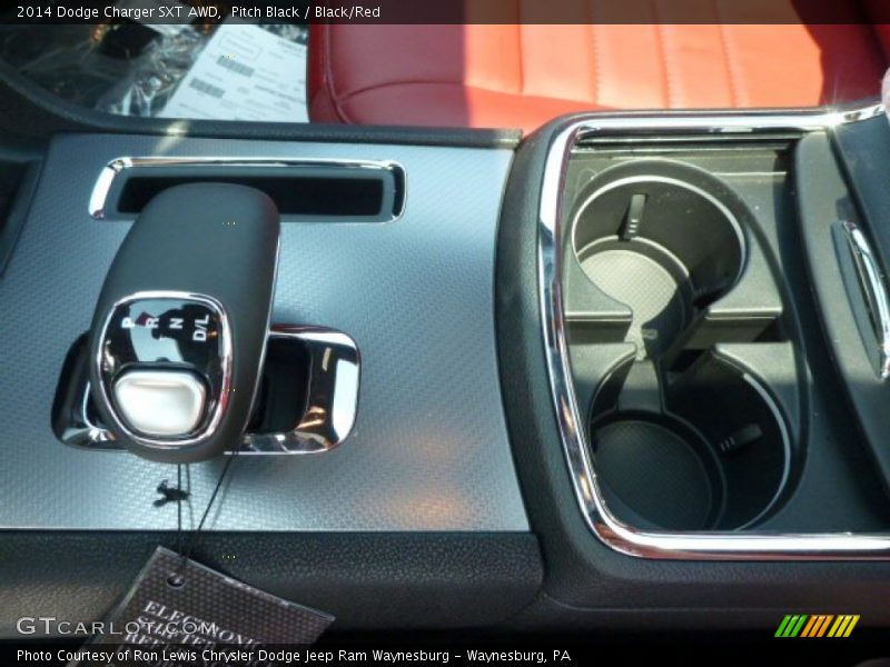 Pitch Black / Black/Red 2014 Dodge Charger SXT AWD
