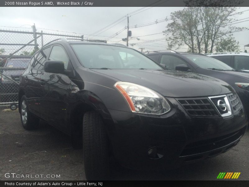 Wicked Black / Gray 2008 Nissan Rogue S AWD