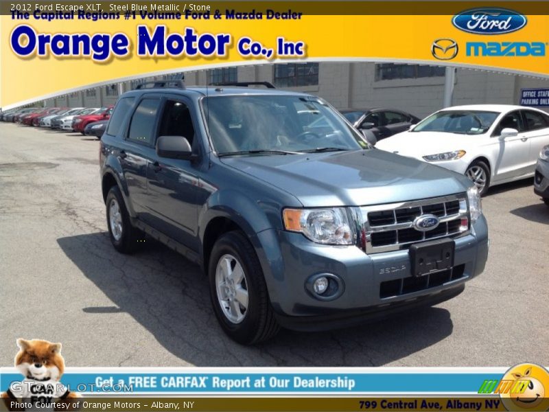 Steel Blue Metallic / Stone 2012 Ford Escape XLT