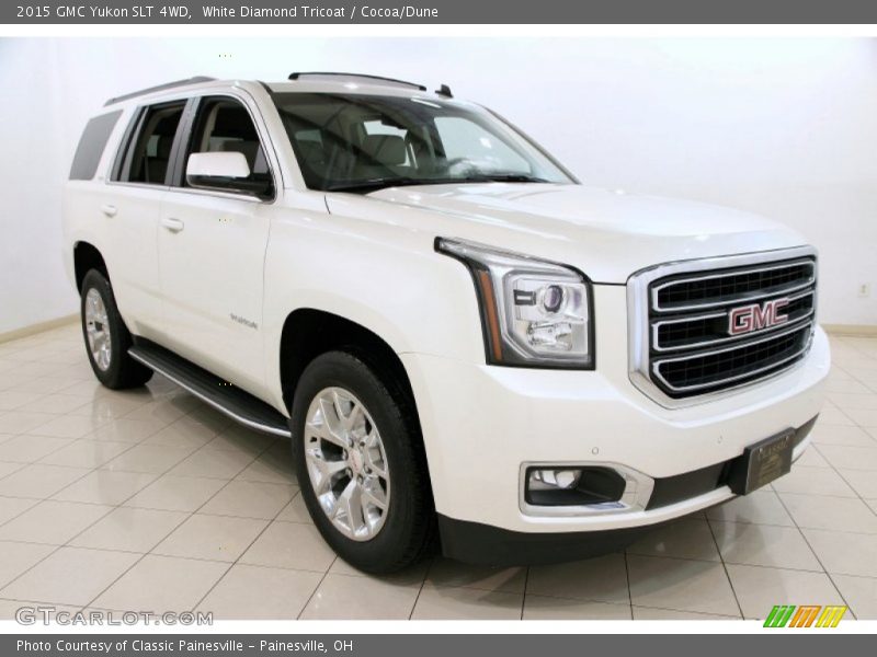 White Diamond Tricoat / Cocoa/Dune 2015 GMC Yukon SLT 4WD