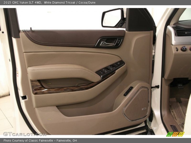 White Diamond Tricoat / Cocoa/Dune 2015 GMC Yukon SLT 4WD