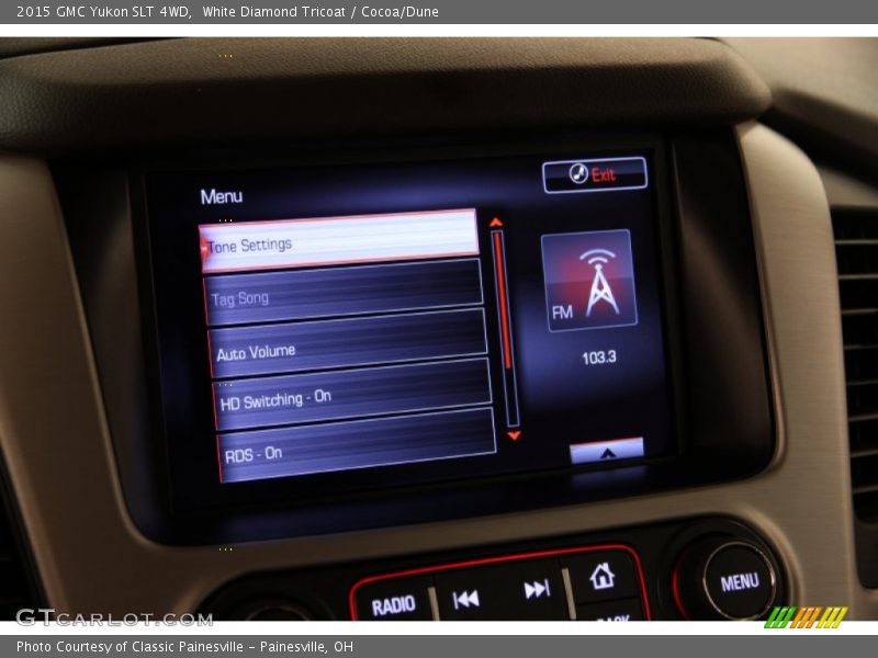 White Diamond Tricoat / Cocoa/Dune 2015 GMC Yukon SLT 4WD