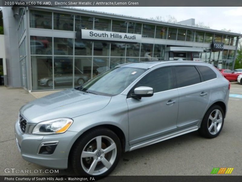 Electric Silver Metallic / Anthracite/Lemon Green 2010 Volvo XC60 T6 AWD