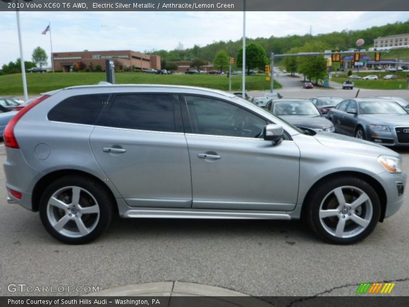 Electric Silver Metallic / Anthracite/Lemon Green 2010 Volvo XC60 T6 AWD