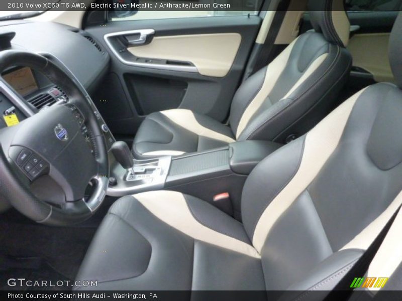 Electric Silver Metallic / Anthracite/Lemon Green 2010 Volvo XC60 T6 AWD