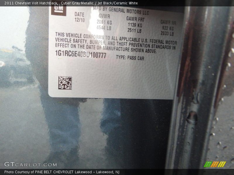 Cyber Gray Metallic / Jet Black/Ceramic White 2011 Chevrolet Volt Hatchback