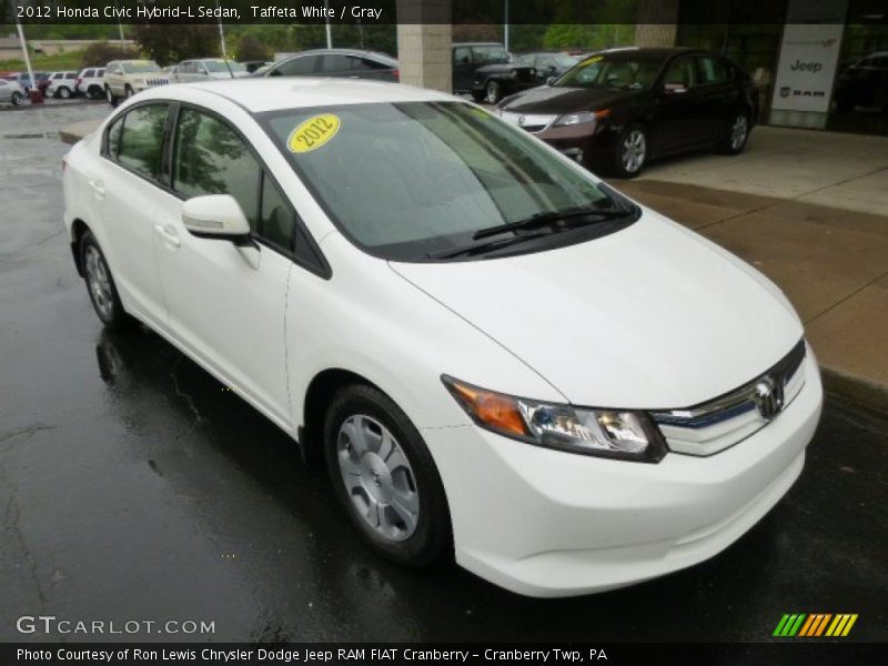 Taffeta White / Gray 2012 Honda Civic Hybrid-L Sedan