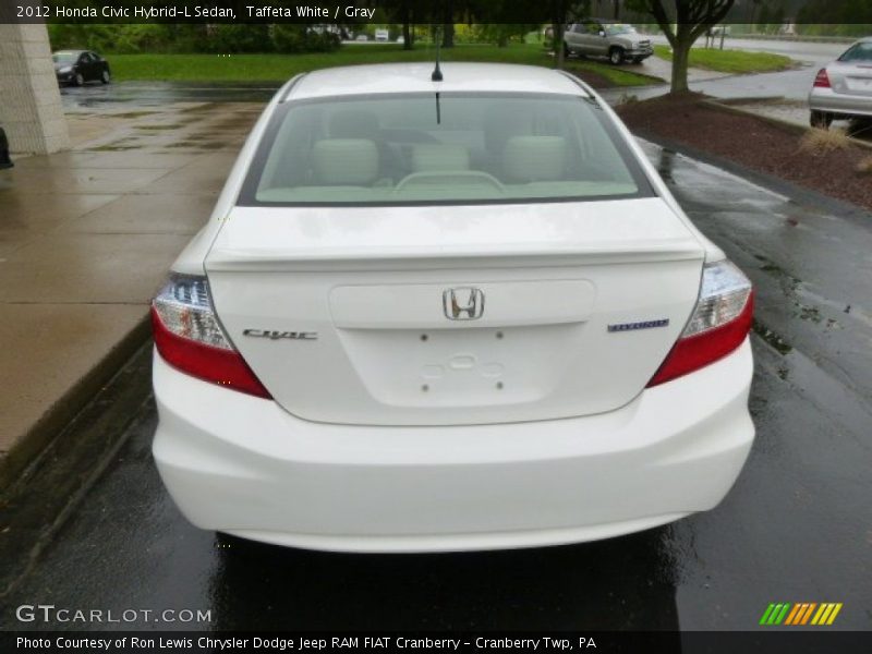 Taffeta White / Gray 2012 Honda Civic Hybrid-L Sedan