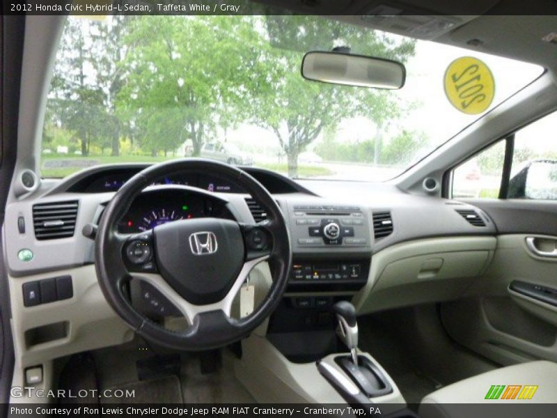 Taffeta White / Gray 2012 Honda Civic Hybrid-L Sedan