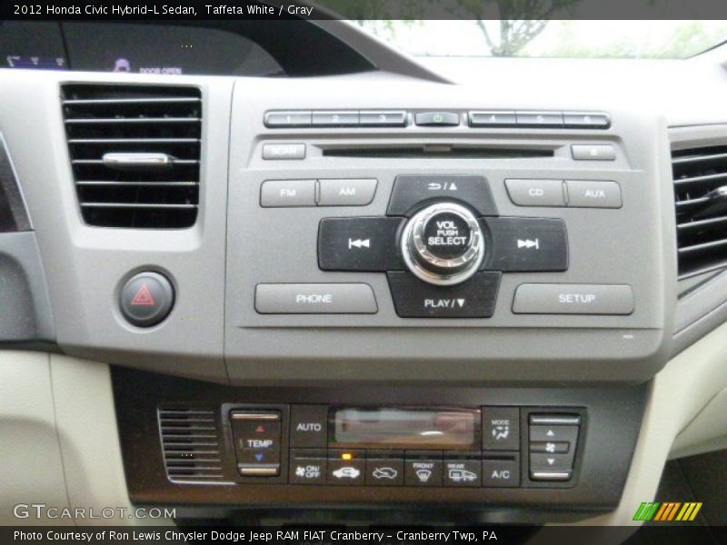 Taffeta White / Gray 2012 Honda Civic Hybrid-L Sedan