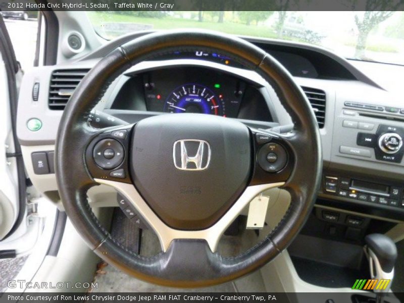 Taffeta White / Gray 2012 Honda Civic Hybrid-L Sedan
