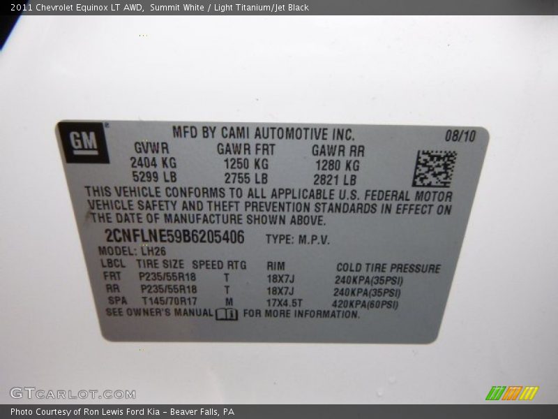 Summit White / Light Titanium/Jet Black 2011 Chevrolet Equinox LT AWD