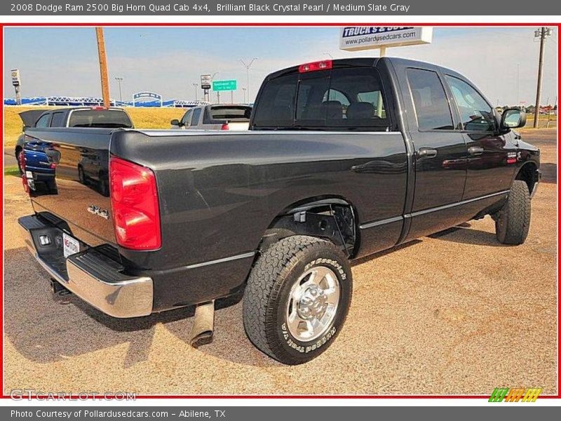 Brilliant Black Crystal Pearl / Medium Slate Gray 2008 Dodge Ram 2500 Big Horn Quad Cab 4x4