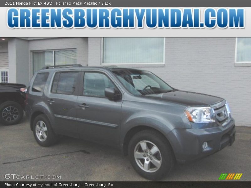 Polished Metal Metallic / Black 2011 Honda Pilot EX 4WD
