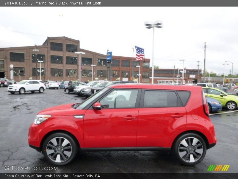 Inferno Red / Black Pinwheel Knit Cloth 2014 Kia Soul !