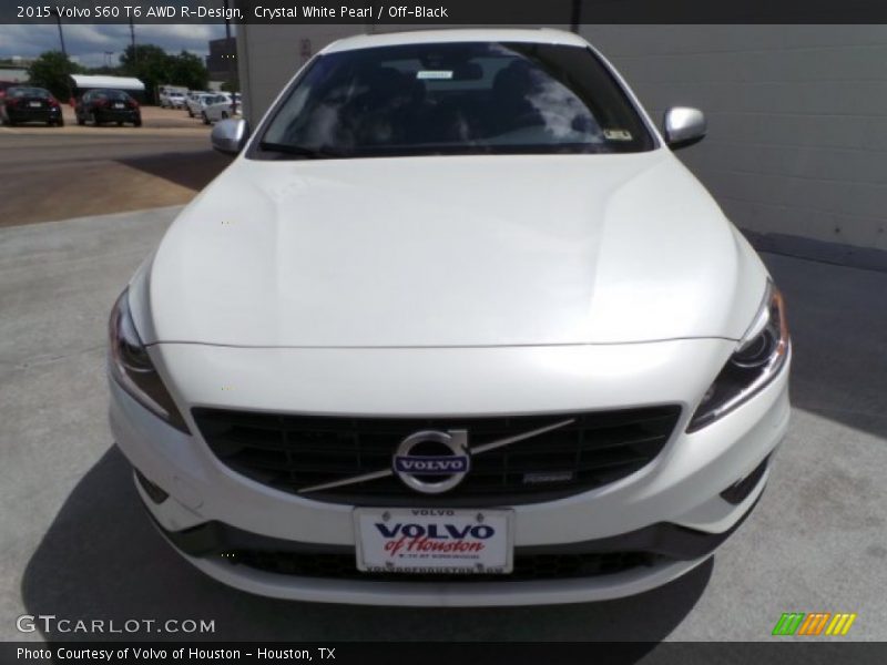 Crystal White Pearl / Off-Black 2015 Volvo S60 T6 AWD R-Design