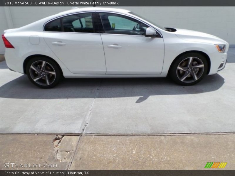 Crystal White Pearl / Off-Black 2015 Volvo S60 T6 AWD R-Design