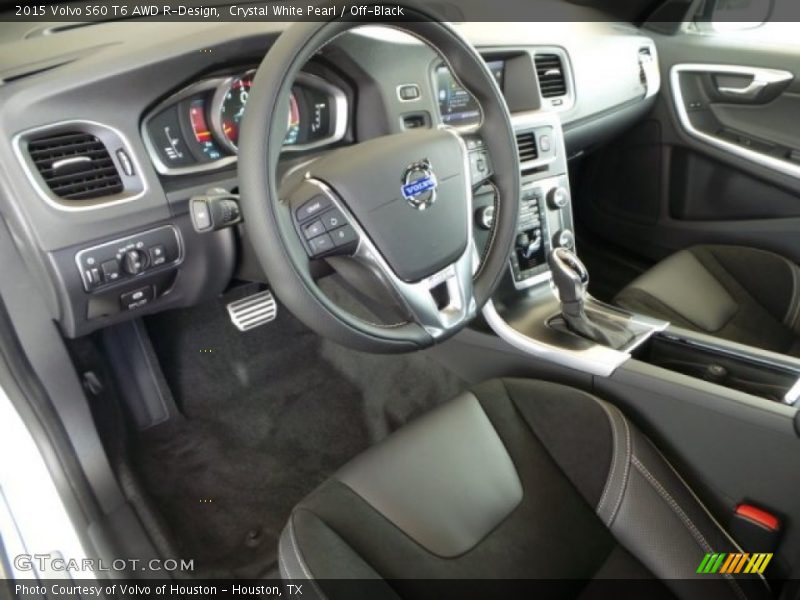 Crystal White Pearl / Off-Black 2015 Volvo S60 T6 AWD R-Design
