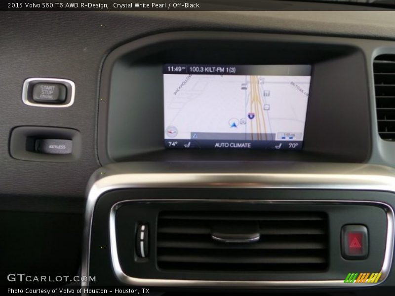 Crystal White Pearl / Off-Black 2015 Volvo S60 T6 AWD R-Design