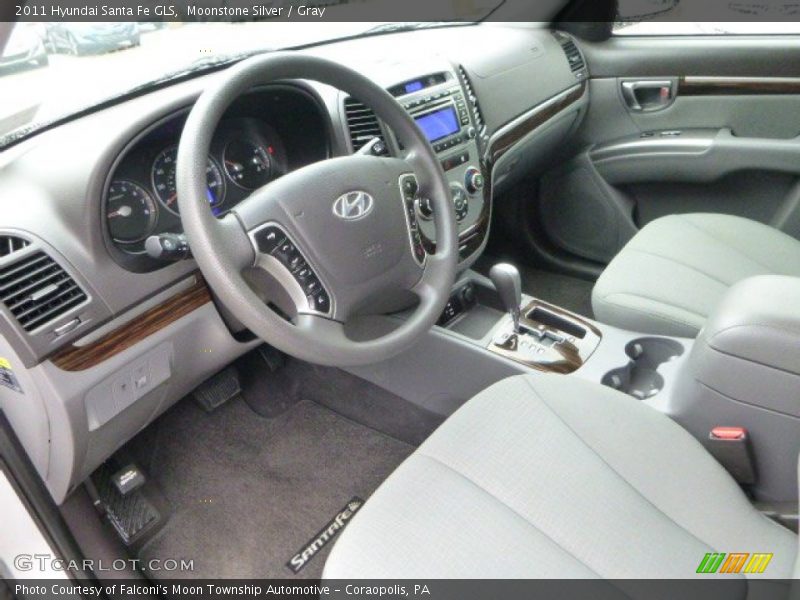 Moonstone Silver / Gray 2011 Hyundai Santa Fe GLS