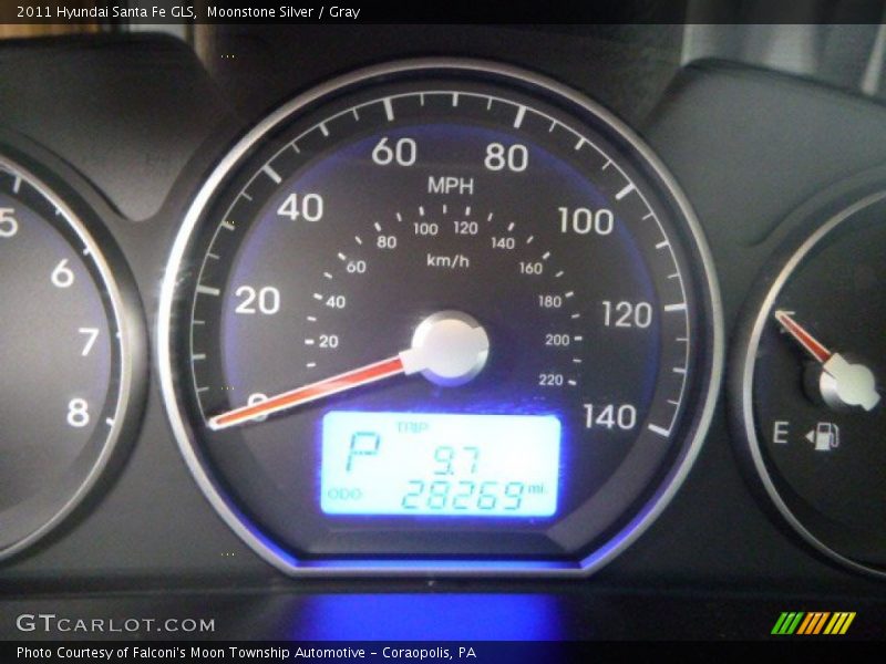 Moonstone Silver / Gray 2011 Hyundai Santa Fe GLS