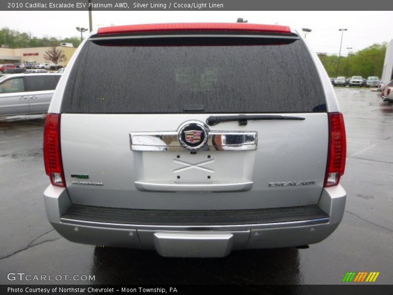 Silver Lining / Cocoa/Light Linen 2010 Cadillac Escalade ESV Platinum AWD