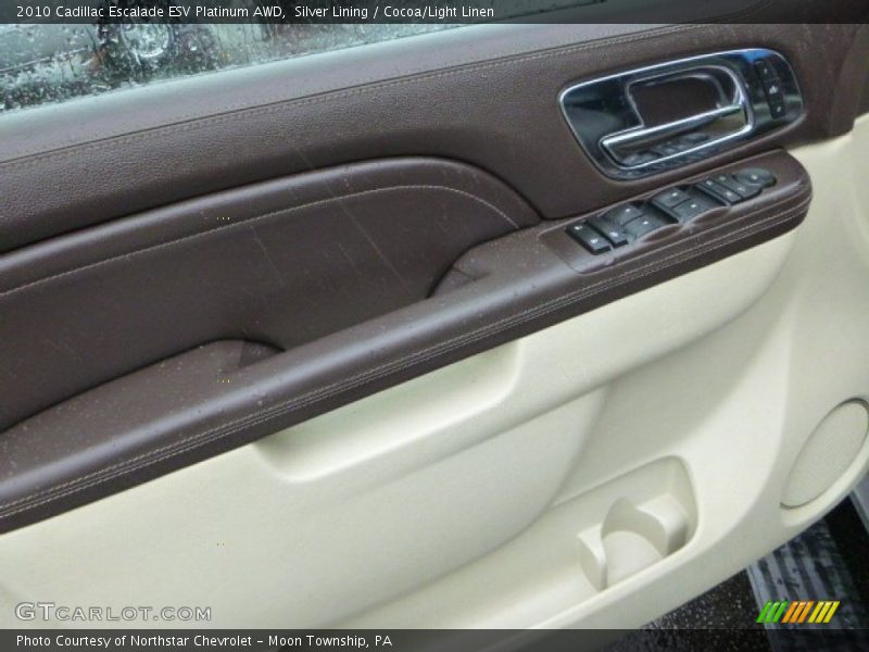 Silver Lining / Cocoa/Light Linen 2010 Cadillac Escalade ESV Platinum AWD