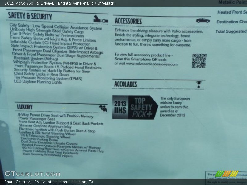 Bright Silver Metallic / Off-Black 2015 Volvo S60 T5 Drive-E