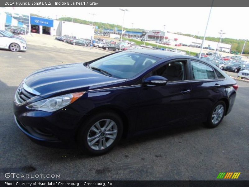 Indigo Blue Pearl / Gray 2014 Hyundai Sonata GLS