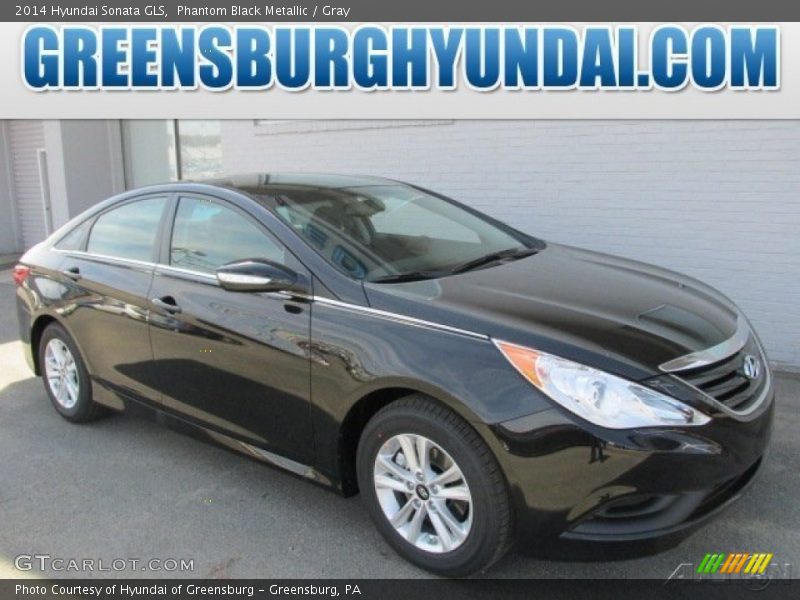 Phantom Black Metallic / Gray 2014 Hyundai Sonata GLS