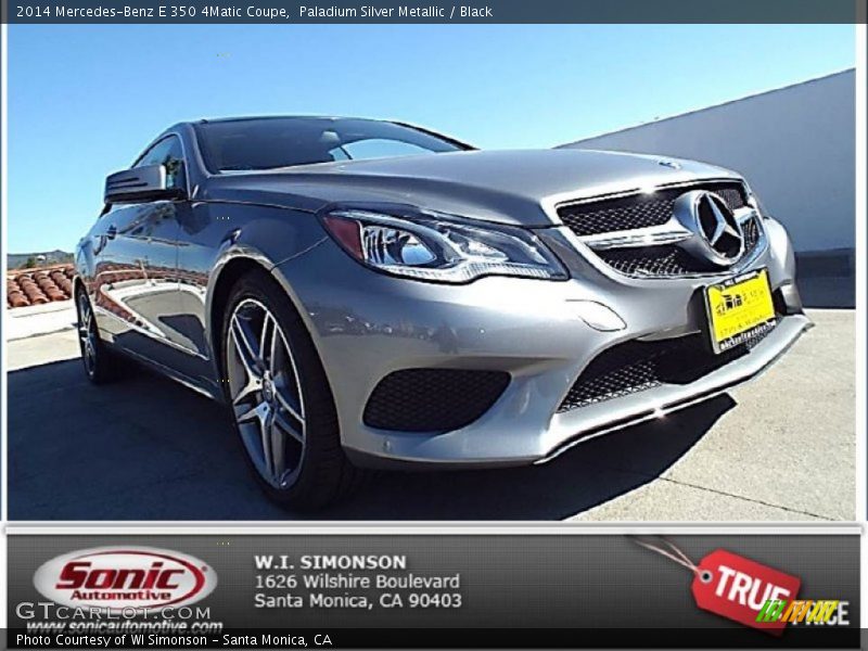 Paladium Silver Metallic / Black 2014 Mercedes-Benz E 350 4Matic Coupe