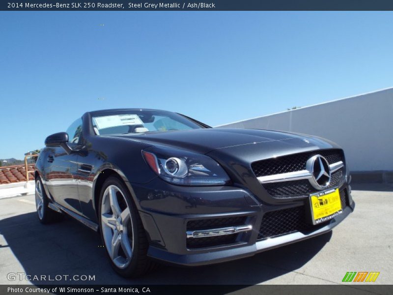 Steel Grey Metallic / Ash/Black 2014 Mercedes-Benz SLK 250 Roadster