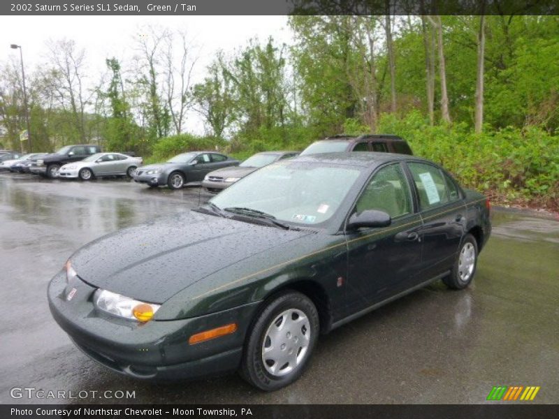 Green / Tan 2002 Saturn S Series SL1 Sedan