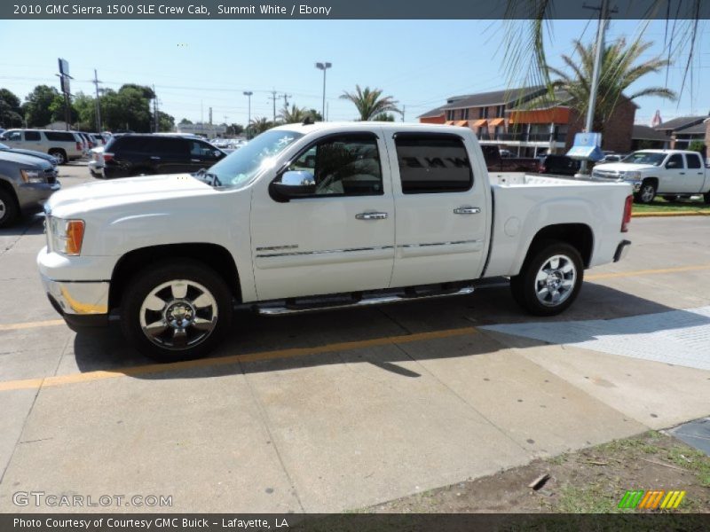 Summit White / Ebony 2010 GMC Sierra 1500 SLE Crew Cab